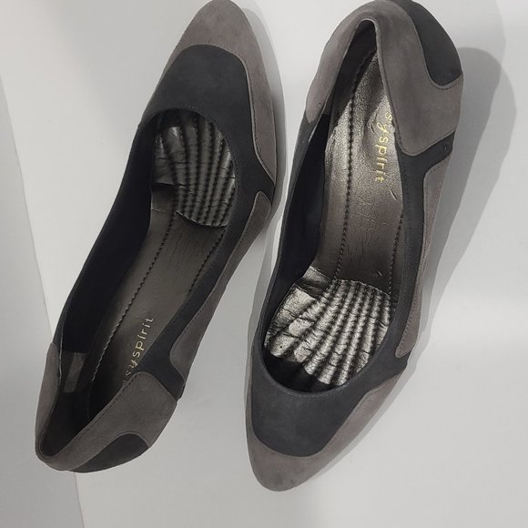 NEW ✅ Easy Spirit 2-Tone Grey / Charcoal Grey Nubuck Suede Heel Shoes 8W ✨ NEW - Picture 14 of 15
